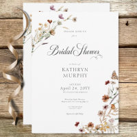 Modern White Wildflower Bouquet Bridal Shower