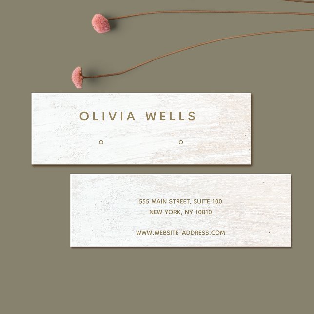 Modern White Wood Earring Display Mini  Mini Busin Business Card (Creator Uploaded)