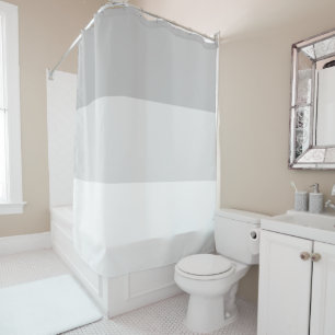 Modern Wide Grey Monochromatic Gradient Stripes Shower Curtain
