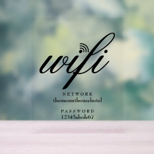 Modern Wifi Network and Password Sign
