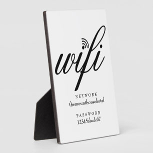 Modern Wifi Network and Password Sign Plaque