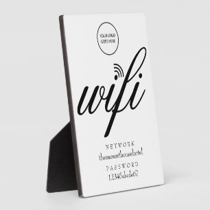 Modern Wifi Network and Password Your Logo Sign Plaque