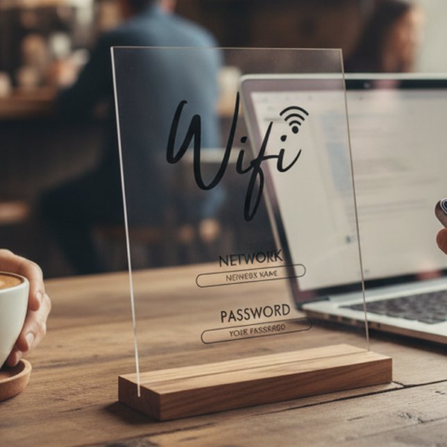 Modern Wifi Password Network  Acrylic Sign (Creator Uploaded)