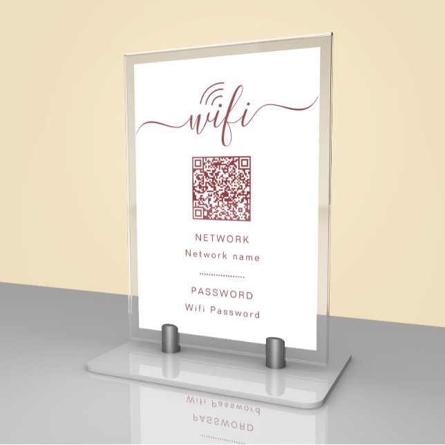 Modern Wifi Password Sign Minimalist Table Card (Creator Uploaded)