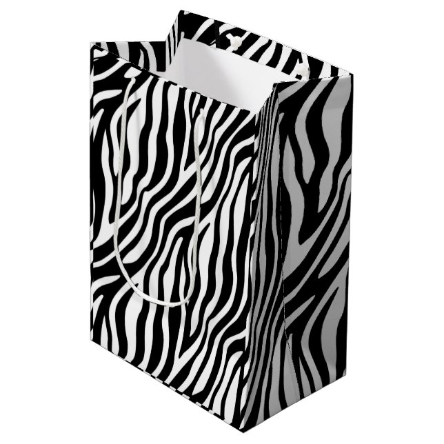 Modern Wild Animal Safari Texture Party Medium Gift Bag (Front Angled)