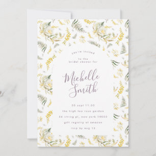 Modern Wild Flower Arch Boho Bridal Shower Invitation