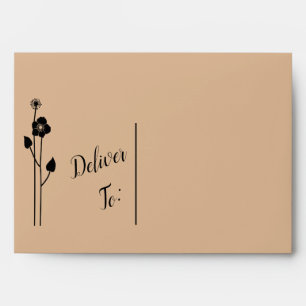 Modern Wild Flower Decorative Custom Envelope