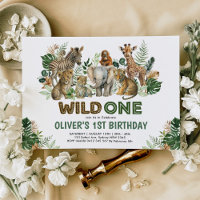 Modern Wild One Jungle Safari Animals Birthday
