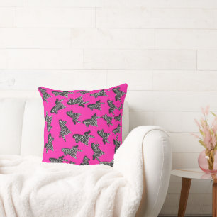 Modern wild pink zebra cushion