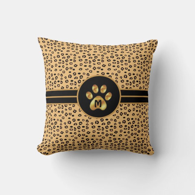 Modern Wild Tiger Pattern & Paw Cushion (Front)