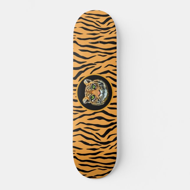 Modern Wild Tiger Pattern Skateboard (Front)