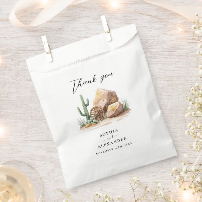 Modern Wild West Watercolor Wedding  Favour Bags (Clipped)