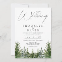 Modern Wilderness Pine Trees Minimalist Wedding