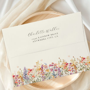 Modern, Wildflower Baby Shower Envelope