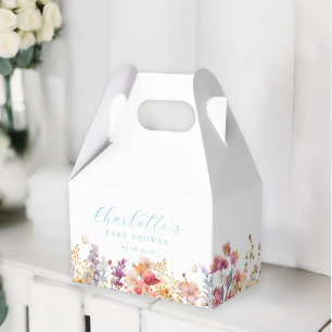 Modern, wildflower, Baby Shower Favour Box
