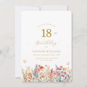 Modern, Wildflower, Baby Shower Invitation