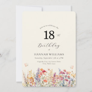 Modern, Wildflower, Baby Shower Invitation
