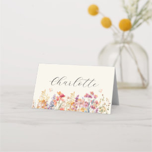 Modern Wildflower Baby Shower Place Card