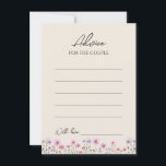 Modern Wildflower Beige Wedding Advice Card<br><div class="desc">This modern wildflower beige wedding advice card design features a warm beige background adorned with vibrant pink and purple watercolor wildflowers, evoking a sense of timeless romance. The marriage of rustic and elegant boho charm makes this design perfect for couples seeking a modern wildflower aesthetic. Whether you envision a whimsical...</div>