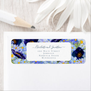 Modern Wildflower Blue Wedding