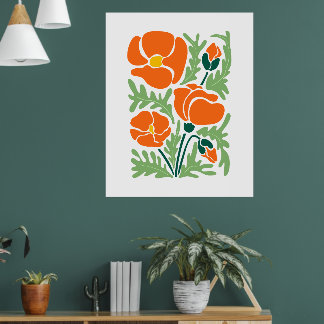 Modern Wildflower Botanical Floral Wall Art Poster