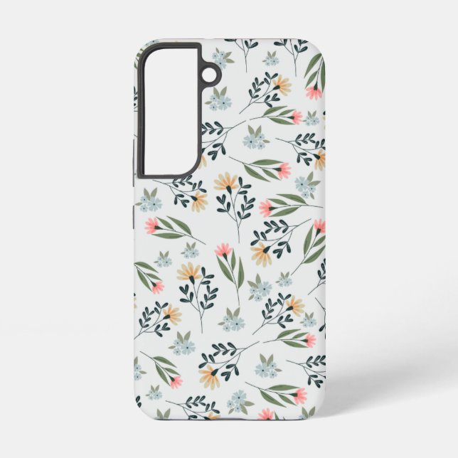 Modern Wildflower Botanical Pattern Samsung Galaxy S22 Case (Back)