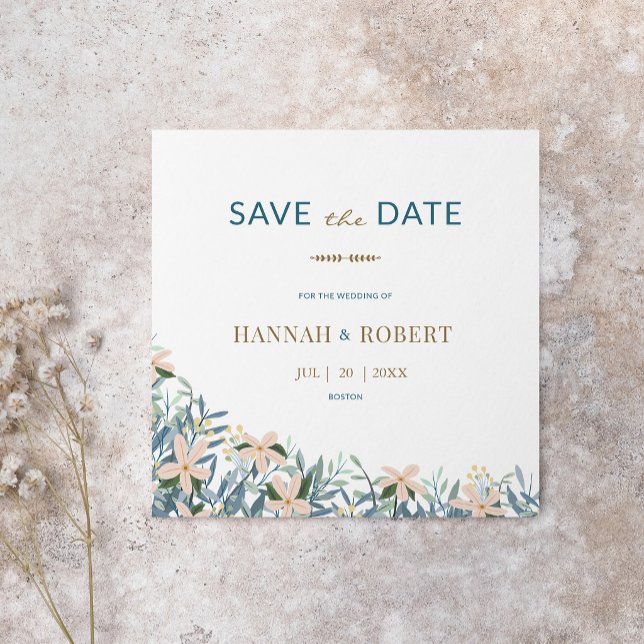 Modern Wildflower Botanical Wedding Save the Date (Creator Uploaded)