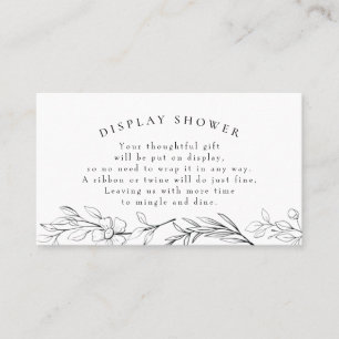Modern Wildflower Bridal or Baby Display Shower Business Card