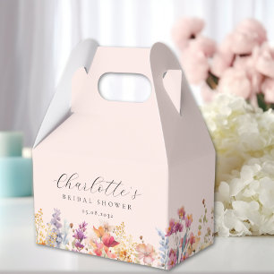 Modern, wildflower, bridal shower favour box