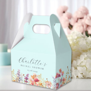 Modern, wildflower, bridal shower favour box