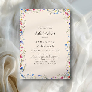 Modern Wildflower Bridal Shower Invitation