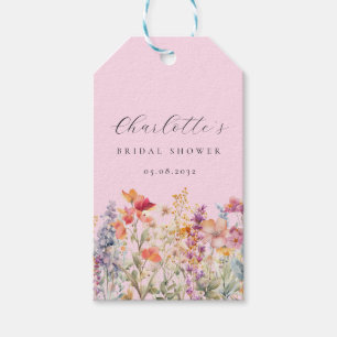 Modern, wildflower Bridal Shower Welcome Gift Tags