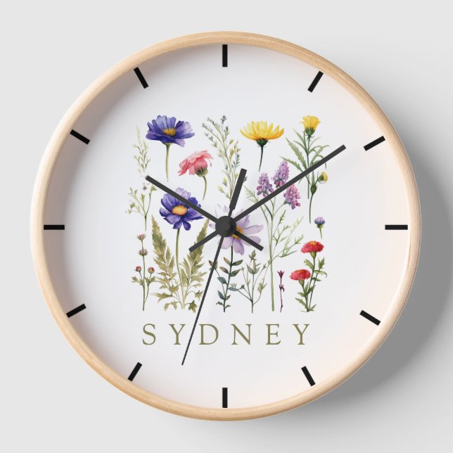 Modern  Wildflower Clock (Front)