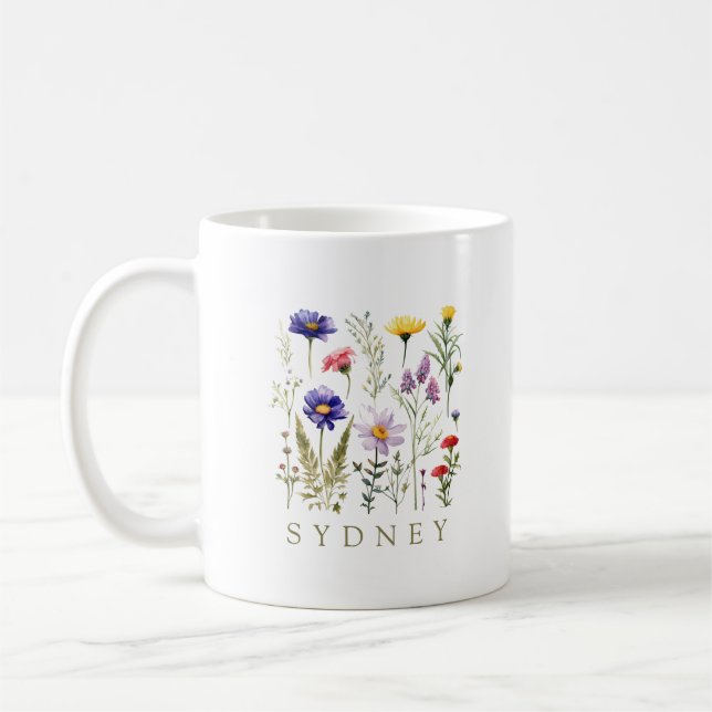 Modern  Wildflower Coffee Mug (Left)