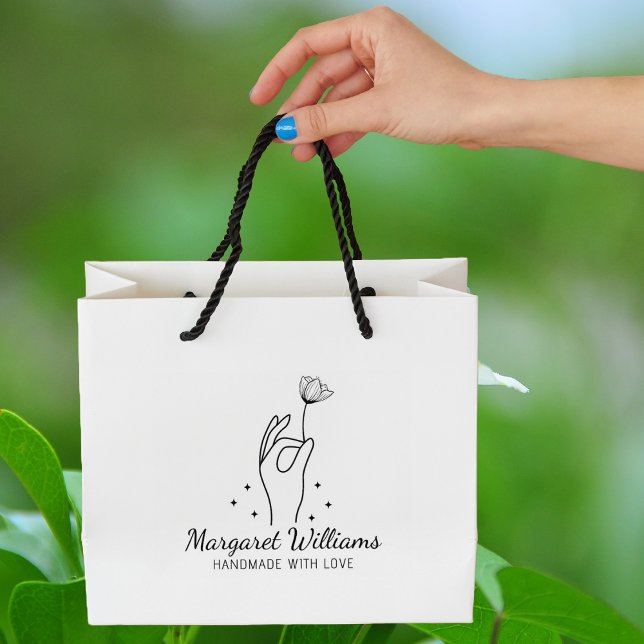 Modern Wildflower Custom Handmade Large Rubber Stamp (Creator Uploaded)