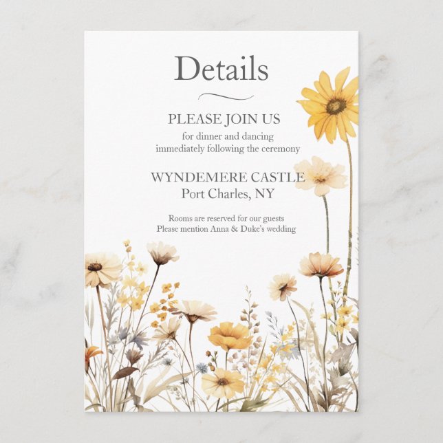 Modern Wildflower  Enclosure Card (Front)
