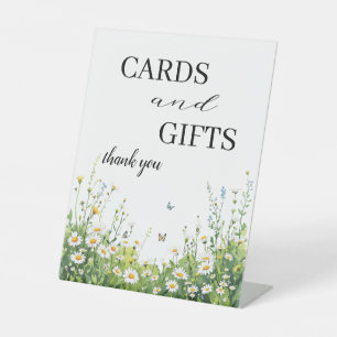 Modern Wildflower Floral Wedding Cards & Gifts     Pedestal Sign