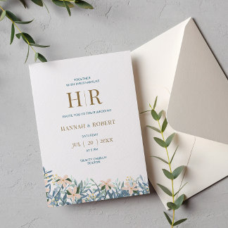 Modern Wildflower Floral Wedding Invitation