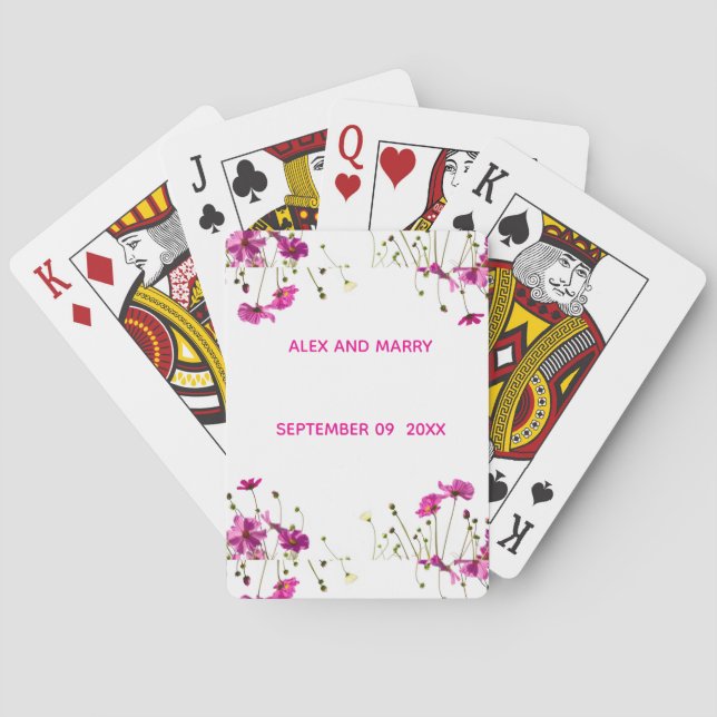 Modern Wildflower Garden Border  Playing Cards (Back)