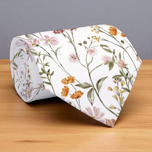 Modern Wildflower Garden Flowers Spring Meadow Tie