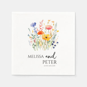 Modern Wildflower Garden Greenery Napkin