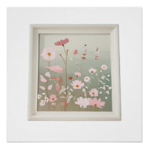 Modern Wildflower Illustration Japandi Home Decor