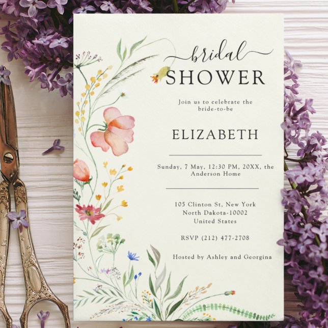 Modern Wildflower Minimal Elegant Wedding Invitation (Creator Uploaded)