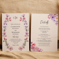 Modern Wildflower Monogram All In One Wedding