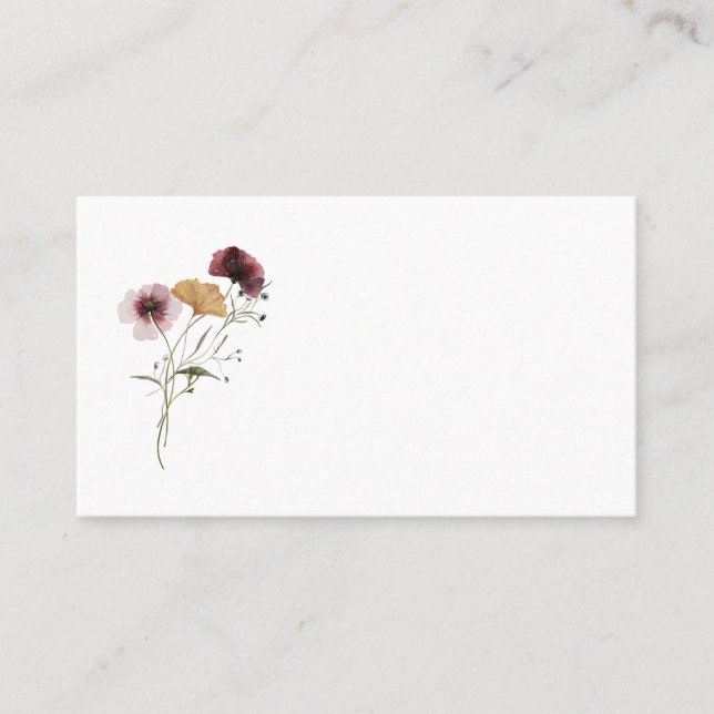 Modern Wildflower Place Card (Front)