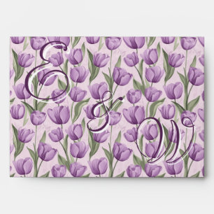 Modern Wildflower Rustic Tulip Budget Wedding Envelope