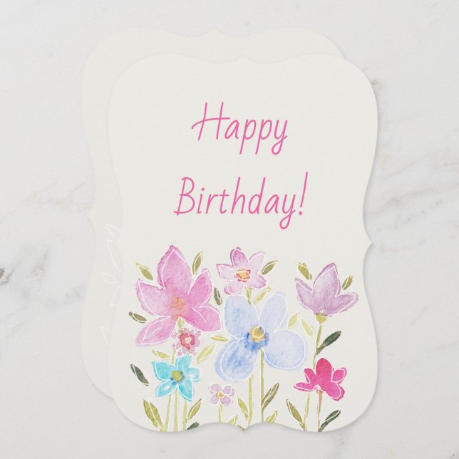 Modern Wildflower Watercolor Illustration (Front/Back)