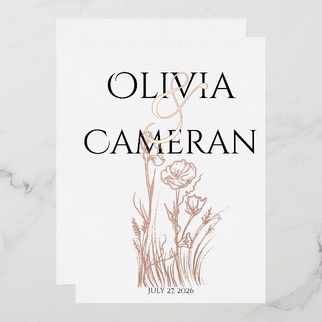 Modern Wildflower Wedding  (Front/Back)