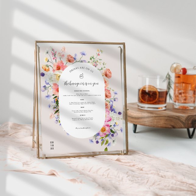 Modern Wildflower | Wedding Bar Menu Poster (Creator Uploaded)