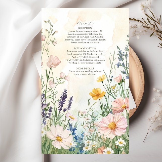 Modern Wildflower  Wedding Enclosure Card (Creator Uploaded)